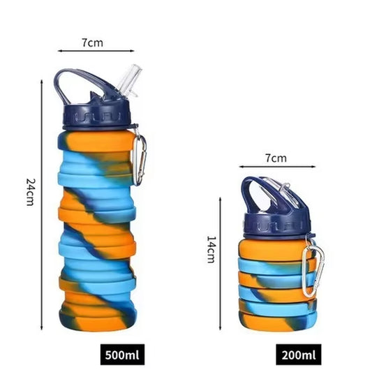 New Portable Silicone Water Bottle Retractable Folding Coffee Bottle Cups E Outdoor Travel Tools Collapsible Sport Bottles