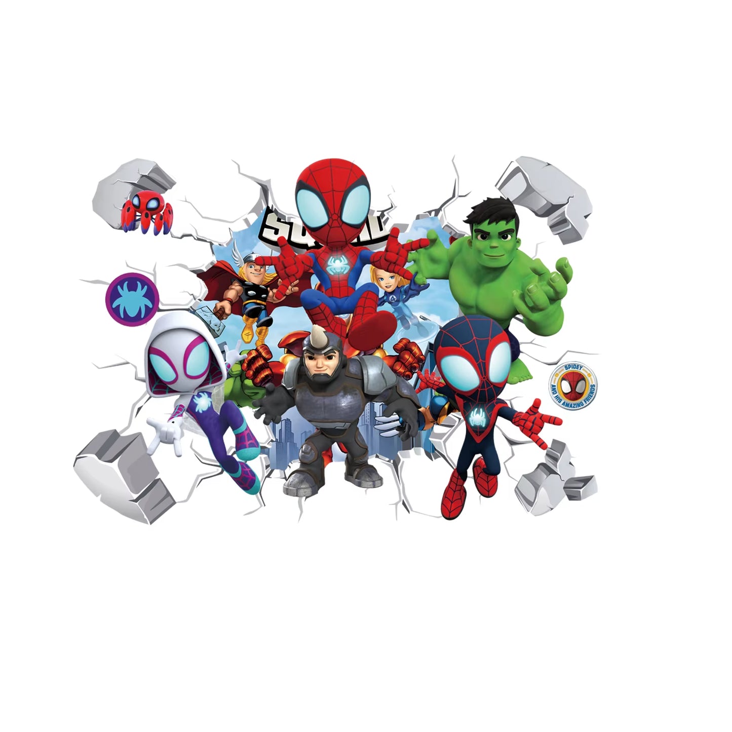 Cute Mini Spiderman Super Heroes Wall Stickers for Kids Room Decoration Home Bedroom PVC Decor Cartoon Movie Mural Art Decals