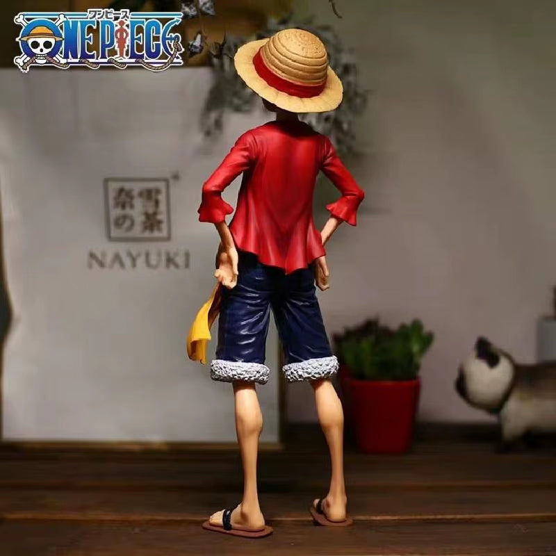 Hot 28Cm One Piece Anime Figure Confident Smiley Luffy Three Form Face Changing Doll Action Figurine Model Toys Kits