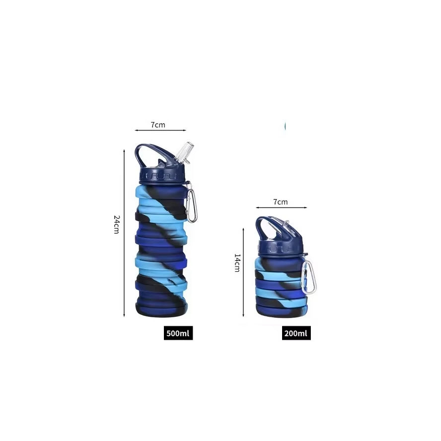 New Portable Silicone Water Bottle Retractable Folding Coffee Bottle Cups E Outdoor Travel Tools Collapsible Sport Bottles