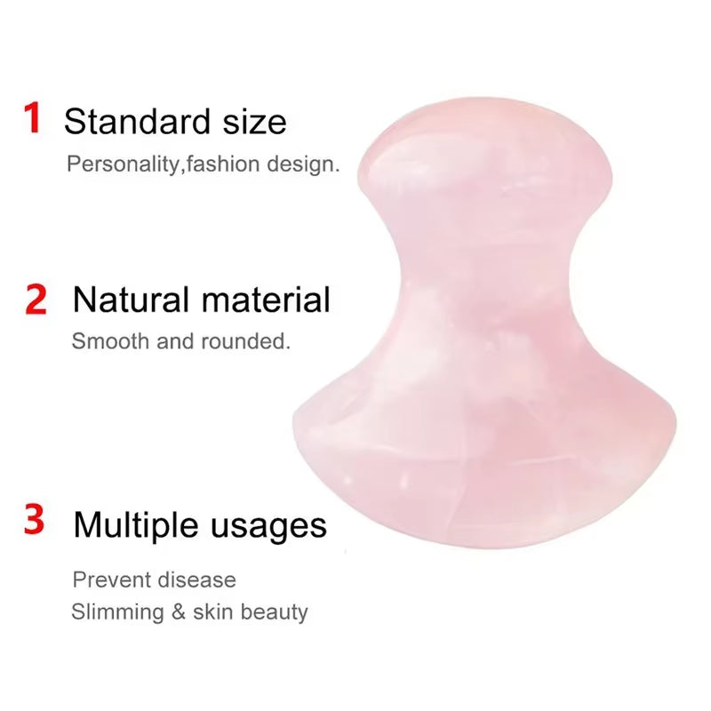 SPA Therapy Jade Roller Face Lifting Massage Wrinkle Remover Natural Rose Quartz Mushroom Shape Facial Acupuncture Gua Sha Tool