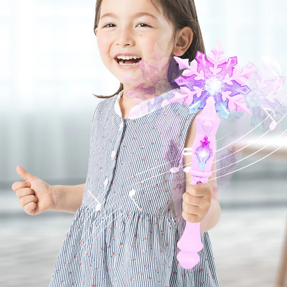 Light up Glow Snowflake Wand Kid Girl Cosplay Light up Snowflake Wand Glow Snow Stick Glow Stick Princess Queen Role Play Wand