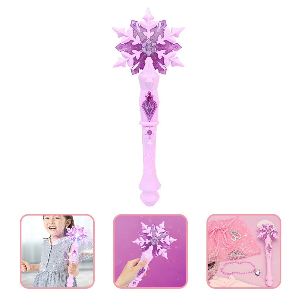 Light up Glow Snowflake Wand Kid Girl Cosplay Light up Snowflake Wand Glow Snow Stick Glow Stick Princess Queen Role Play Wand