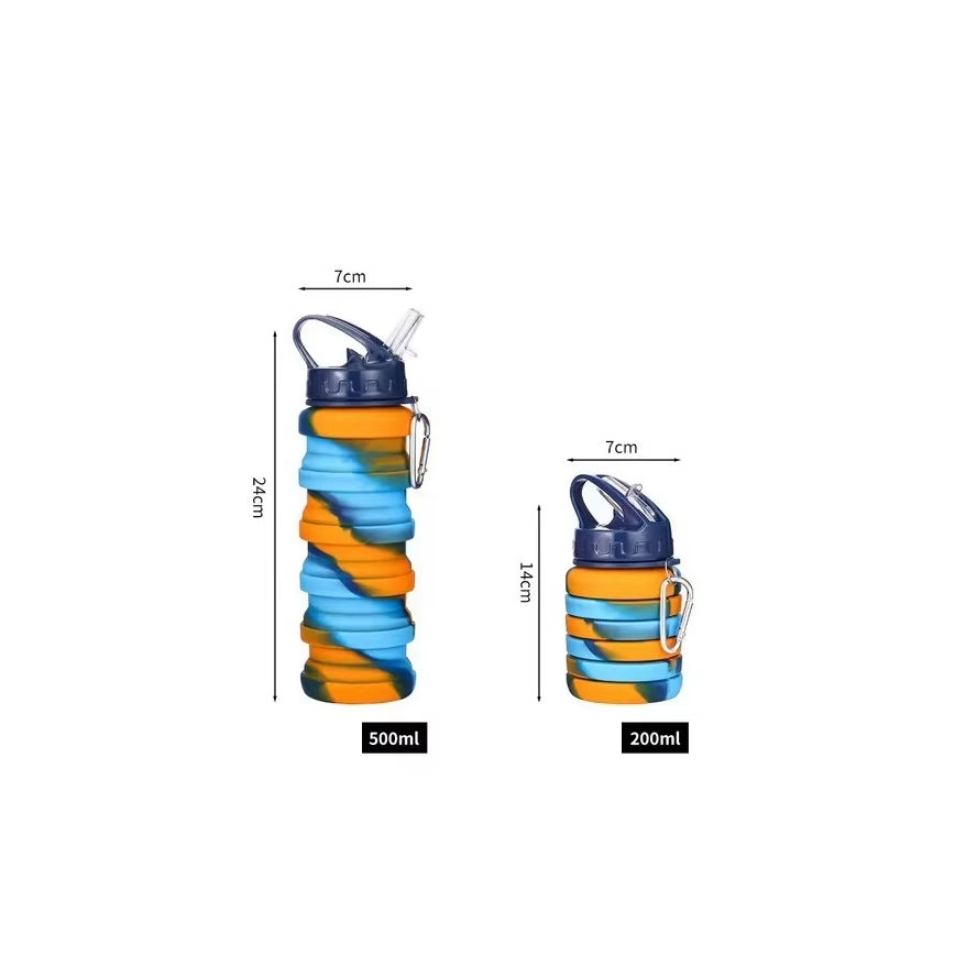 New Portable Silicone Water Bottle Retractable Folding Coffee Bottle Cups E Outdoor Travel Tools Collapsible Sport Bottles