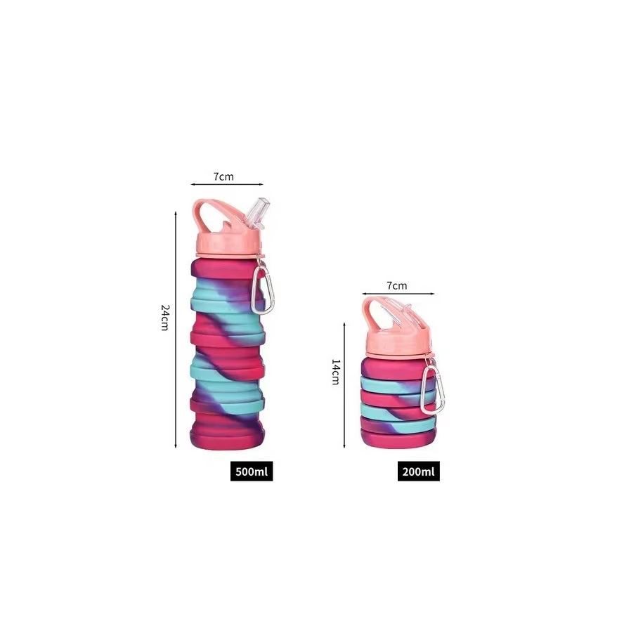 New Portable Silicone Water Bottle Retractable Folding Coffee Bottle Cups E Outdoor Travel Tools Collapsible Sport Bottles