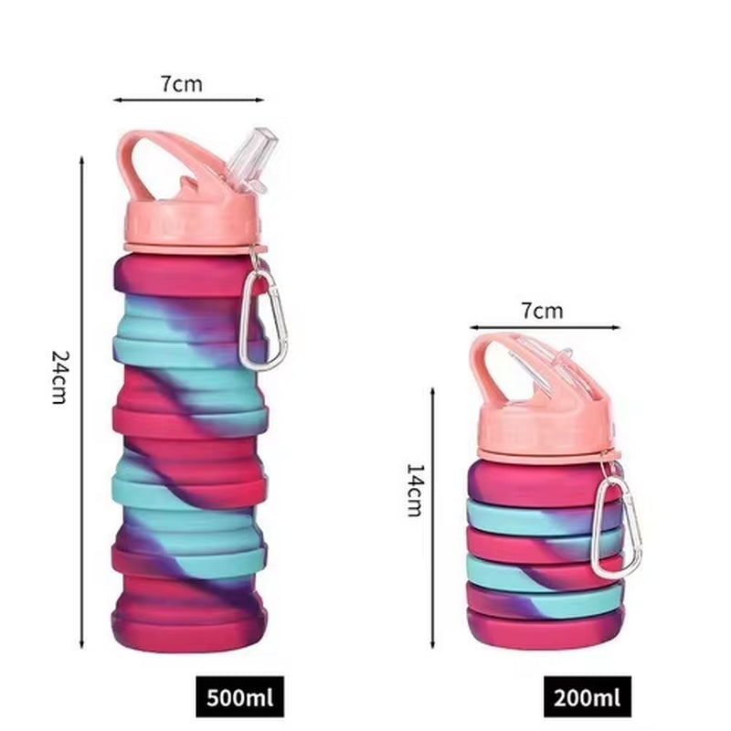 New Portable Silicone Water Bottle Retractable Folding Coffee Bottle Cups E Outdoor Travel Tools Collapsible Sport Bottles