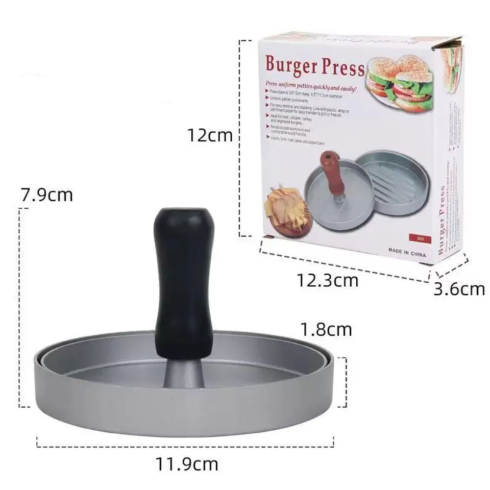 Burger Press Hamburger Meat Tool Patty Maker Aluminum Burger Maker for Kitchen BBQ Grill