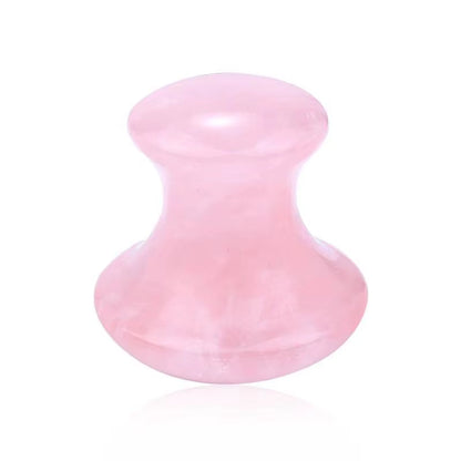 SPA Therapy Jade Roller Face Lifting Massage Wrinkle Remover Natural Rose Quartz Mushroom Shape Facial Acupuncture Gua Sha Tool