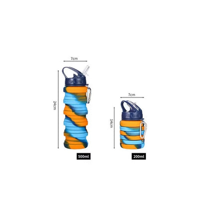 New Portable Silicone Water Bottle Retractable Folding Coffee Bottle Cups E Outdoor Travel Tools Collapsible Sport Bottles