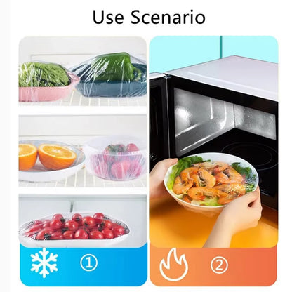 Disposable Food Cover Saran Wrap Food Grade Fruit Vegetable Storage Bag Elastic Plastic Bag Kitchen Fresh Keeping Bag