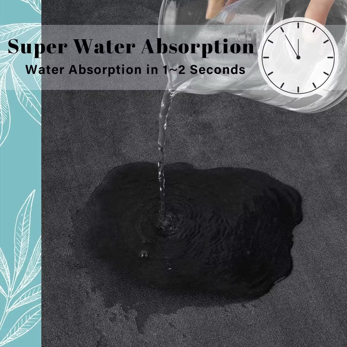 Absorbent Floor Mat Non Slip Bath Mat anti Slip Coral Velvet Bathroom Floor Mat Door Mat Home Decoration